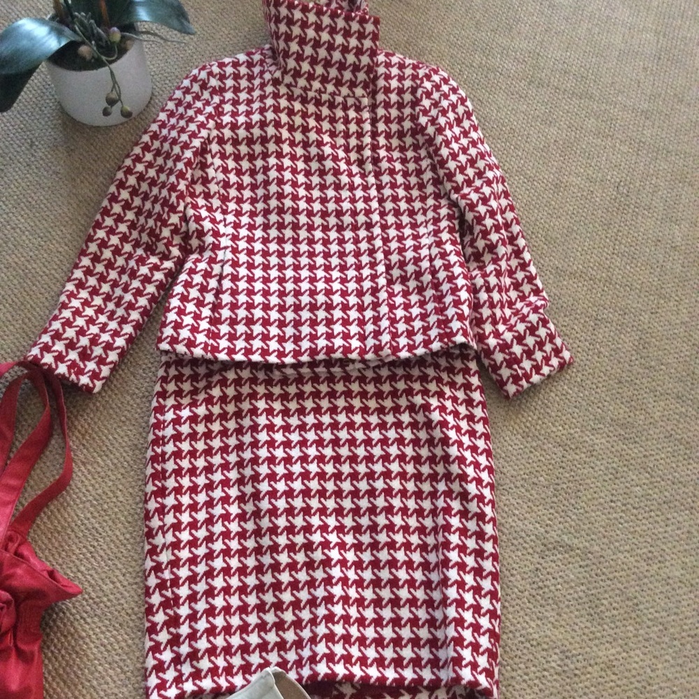 Talbots Red & White Gingham Suit Sz 10 - Picture 3 of 8